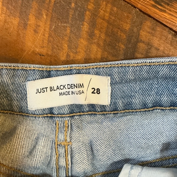Just Black Denim High Rise Straight Leg Jeans Women’s 28 Light Wash Made in USA - Picture 9 of 11